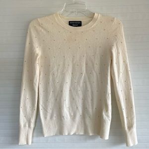 Banana Republic Cream Sweater with Gold Beads